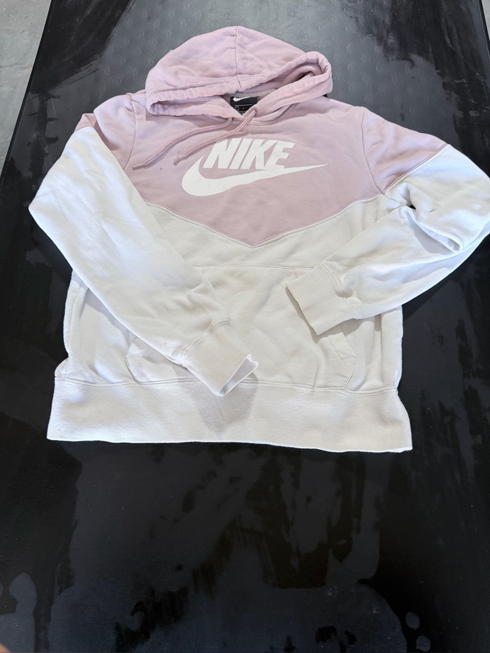 Nike Pink and Black Label Hoodie - Small